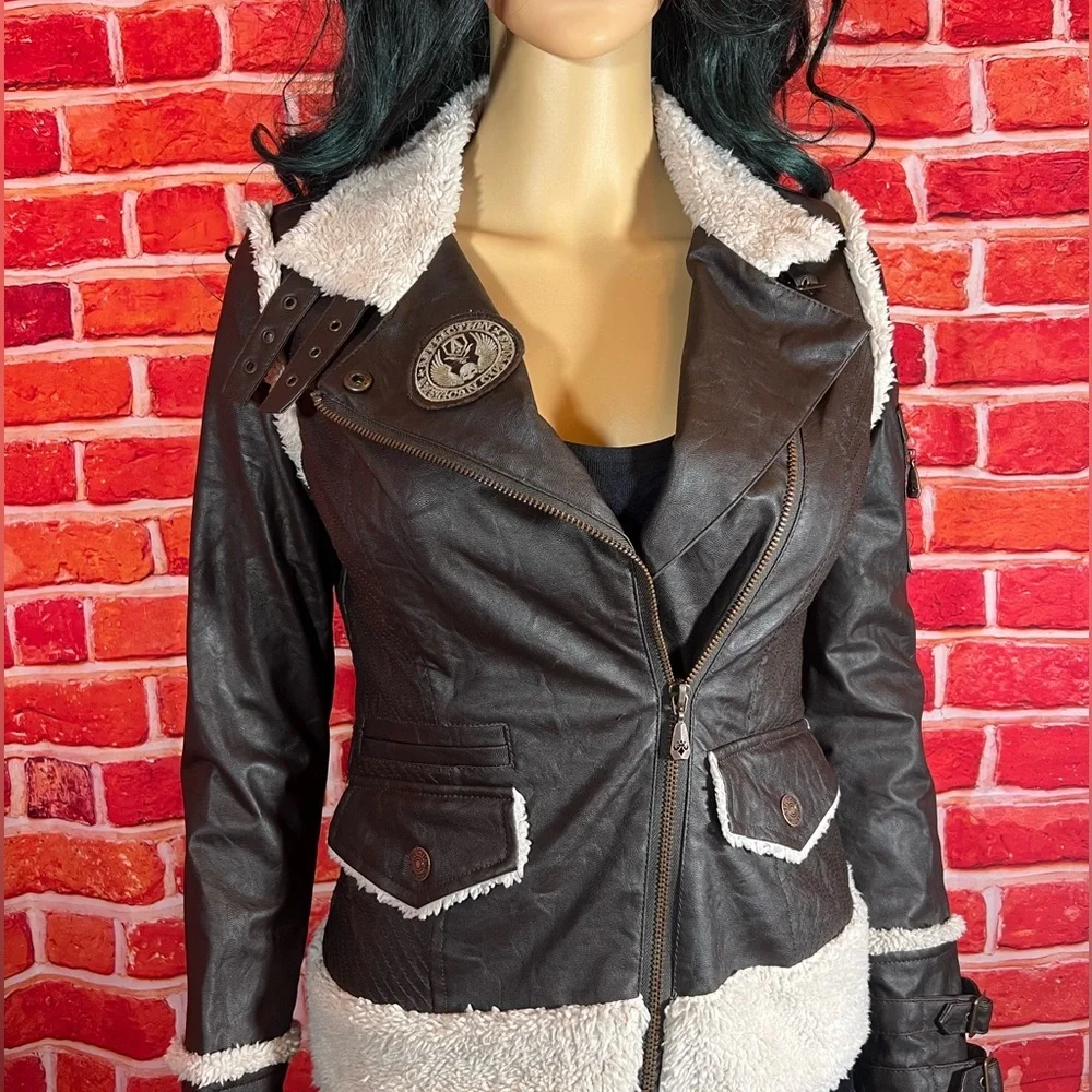 Affliction Women’s Black premium leather jacket - Picture 5 of 11